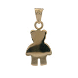 Solid 18kt Yellow Gold Mini Teddy Bear 21.5mm Long Pendant with Black Spinel Eyes