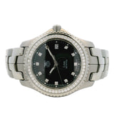 TAG Heuer Link WJ1117 Quartz Black Diamond Dial Bezel Steel Watch