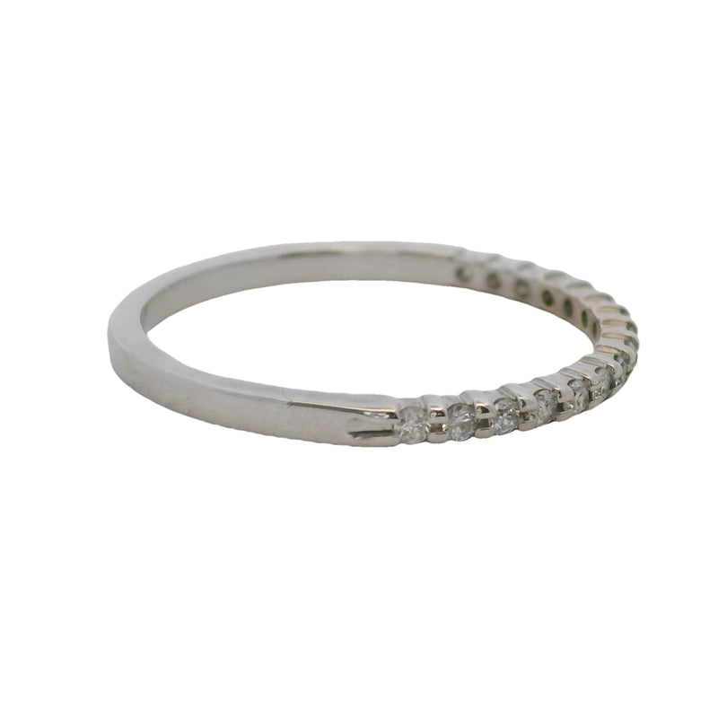 14kt White Gold and Diamond 1.6mm Stackable Wedding Band Ring Size 7