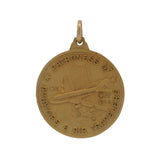 Vintage 1958 10kt Yellow Gold Our Lady of Loretto Airplane Travel Circle Charm