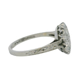 Antique 1935 Solid 900 Platinum and Old Cut 0.54ctw Diamonds Flower Cluster Cocktail Ring Size 6.25