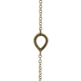 Solid 14kt Yellow Gold Thin Chain Bracelet/Ring Combo With Diamond Center Accent
