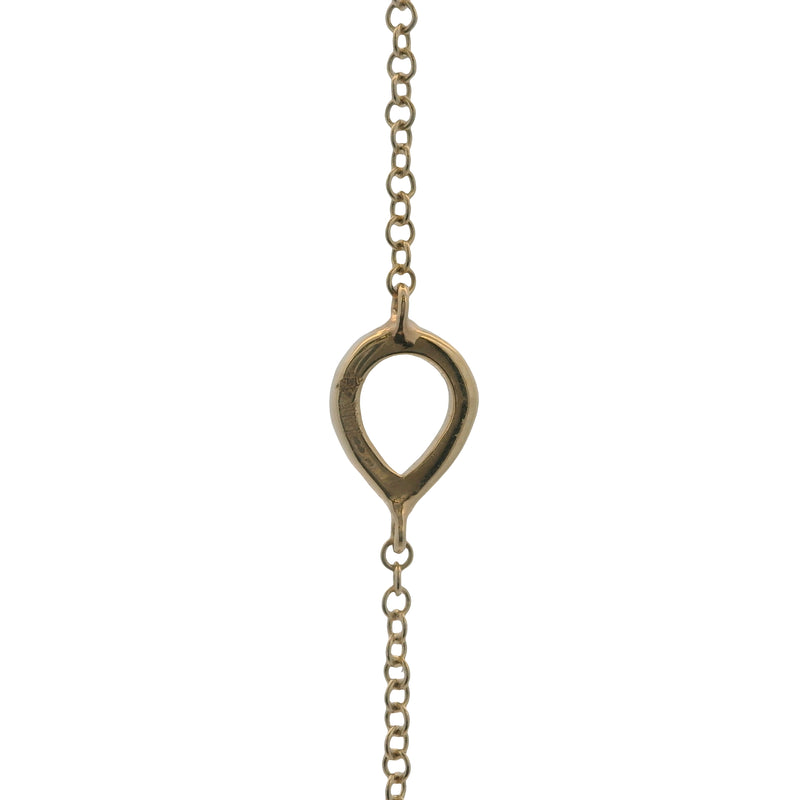 Solid 14kt Yellow Gold Thin Chain Bracelet/Ring Combo With Diamond Center Accent