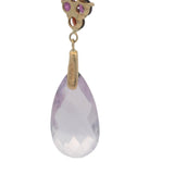 Zoe B Solid 14kt Yellow Gold Amethyst, Garnet, and CZ Drop Station Necklace 17.5"