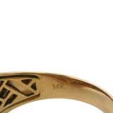 Retired EFFY 14kt Yellow Gold Panther Signet Ring with Emerald and Ruby Size 10