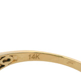 EFFY Solid 14kt Yellow Gold Emerald Cocktail Ring with Diamond Halo and Band Size 10.5