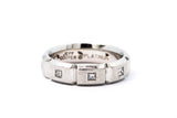 Jeff Cooper Satin Finished Beveled Geometric Princess Diamond Eternity Ring Size 4