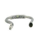 Vintage Samuel Benham 925 Sterling Silver 18k Yellow Gold Peridot and Amethyst 8" Bracelet