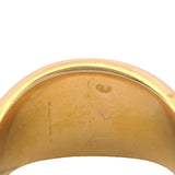 Gratas Solid 18kt Yellow Gold Dome Ring with Intaglio Glass Ostrich Signet Size 8
