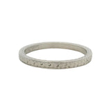 Antique 1920s Solid 900 Platinum Geometric Etched 2mm Wedding Band Size 7