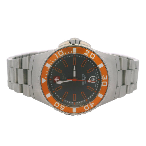 Zodiac Sea Ghost Z02404 Orange Bezel 38.5mm Grey Dial Steel Watch