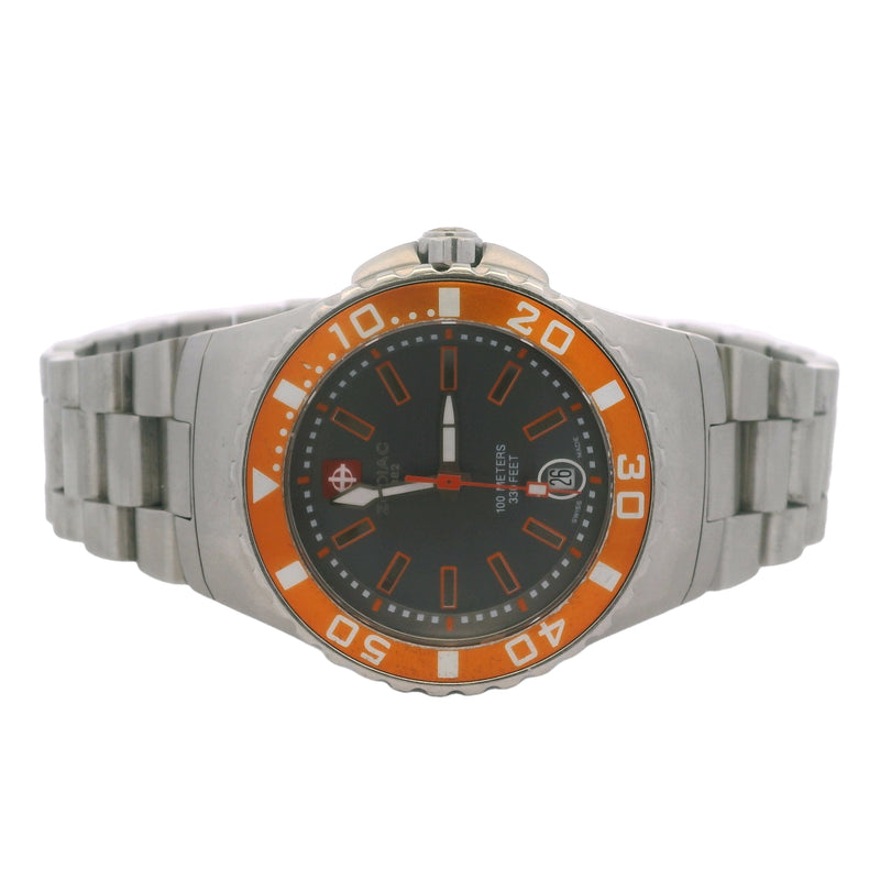 Zodiac Sea Ghost Z02404 Orange Bezel 38.5mm Grey Dial Steel Watch