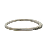 10kt White Gold and Diamond Line Stackable Wedding Band Ring Size 6.5