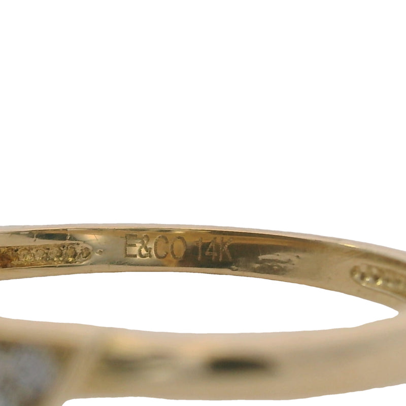 E&Co Solid 14kt Yellow Gold and CZ Lightning Bolt Ring Size 6.5