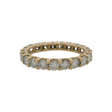 Solid 14kt Yellow Gold and Cubic Zirconia 3.3mm Eternity Band Ring Size 7