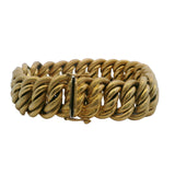 Vintage 1944-1968 18kt Yellow Gold Italian Textured Chain 17.5mm Wide 46.4g Bracelet