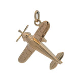 Vintage Solid 14kt Yellow Gold Airplane 3D Moving Propeller Charm