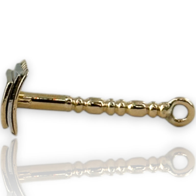 Vintage Rare 14kt Yellow Gold Realistic Shaving Razor Charm with White Gold Blade Detail