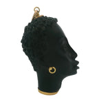 Vintage Italian Solid 18kt and Ebony Wood Blackamoor Head Charm Pendant
