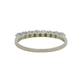 14k White Gold 0.80ctw Round Diamond Half-Eternity Wedding Stackable Band Size 8