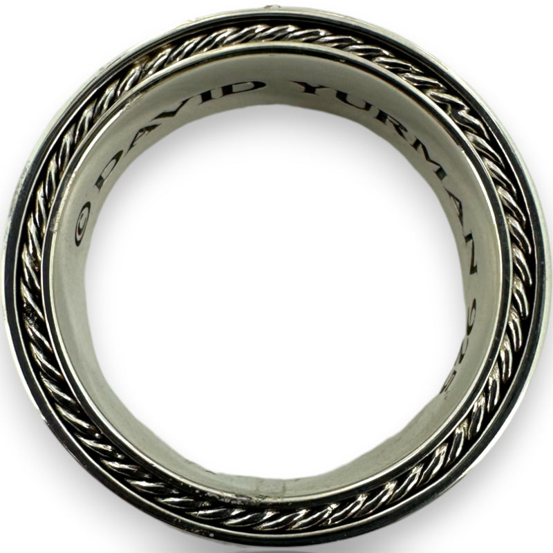David Yurman 925 Sterling Silver Streamline® Two Row Diamond Eternity Band Ring Size 8.5