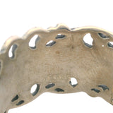 Paz Creations Solid 925 Sterling Silver and Gold Plate Lace Pattern 3 Spinner Ring Size 9