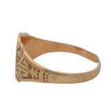 Antique Victorian Solid 10kt Yellow Gold Engraved Dainty Signet Ring Size 5