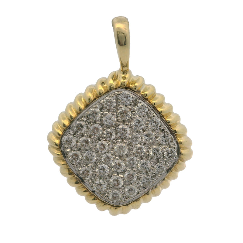 Vintage DAG Solid 18kt Yellow Gold and 3/4ctw Diamond Cluster Pendant