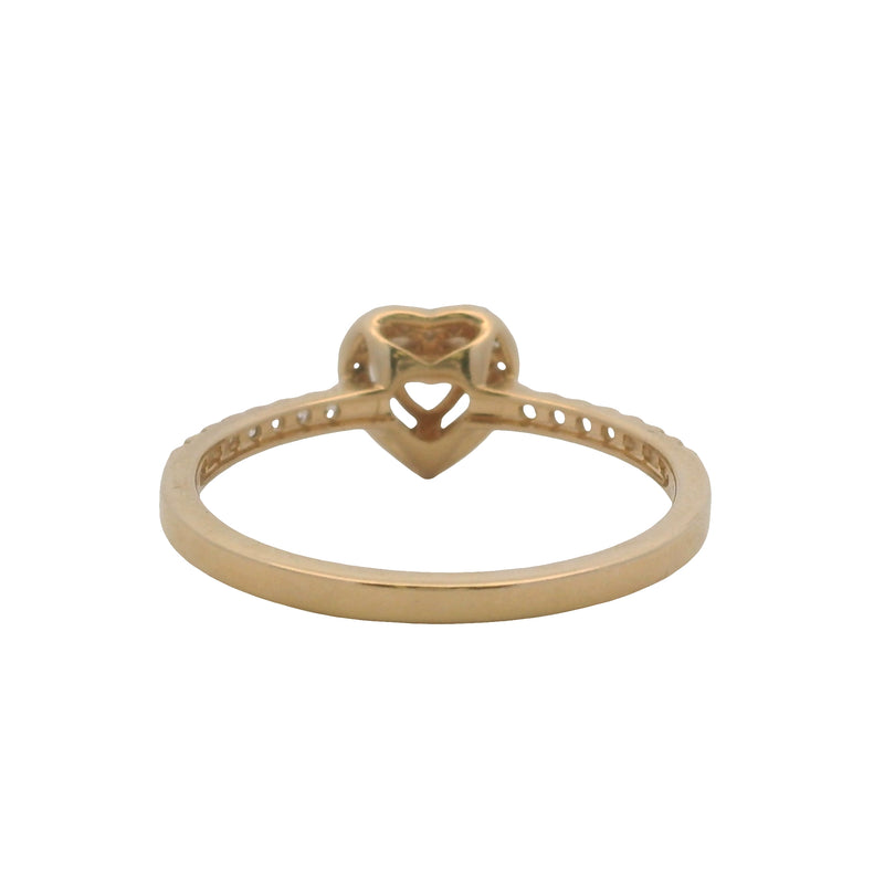 Pandora Solid 14kt Yellow Gold and Cubic Zirconia Elevated Heart Ring Size 9