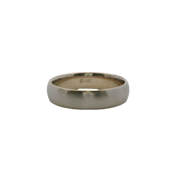Anillo de oro blanco macizo de 14 kt de Blue Nile, banda de oro mate cepillado de 5 mm, talla 8.5