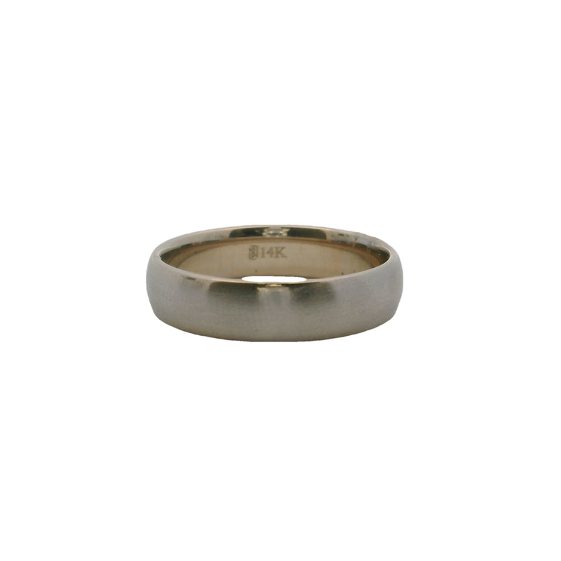 Anillo de oro blanco macizo de 14 kt de Blue Nile, banda de oro mate cepillado de 5 mm, talla 8.5