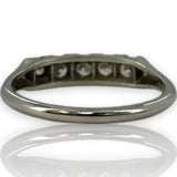 Late Art Deco William Wise & Son Platinum and Diamond Half Eternity Band Wedding Stackable Ring