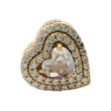 Pandora 14kt Yellow Gold and CZ Leveled Hearts Bead Double Halo Slider Charm