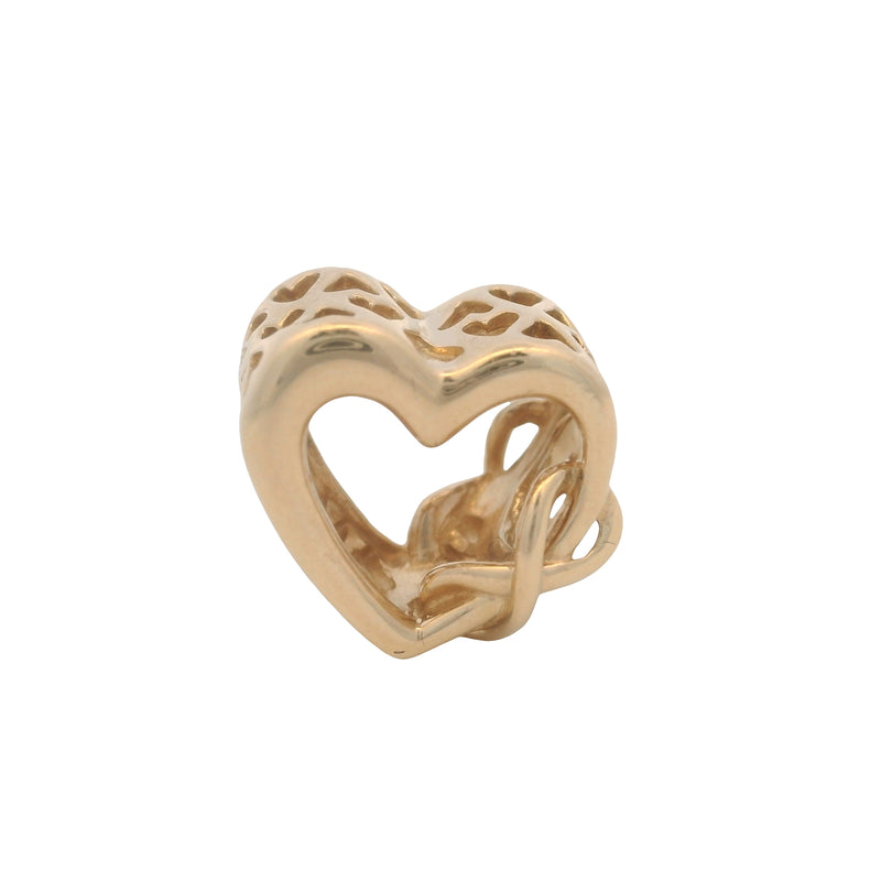 Pandora Rare Solid 14kt Yellow Gold and CZ All Wrapped Up Gift Present Slider Bead Charm