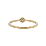 Solid 14kt Yellow Gold Bezel Set Dainty 0.10ct Diamond Solitaire Ring Size 4.25