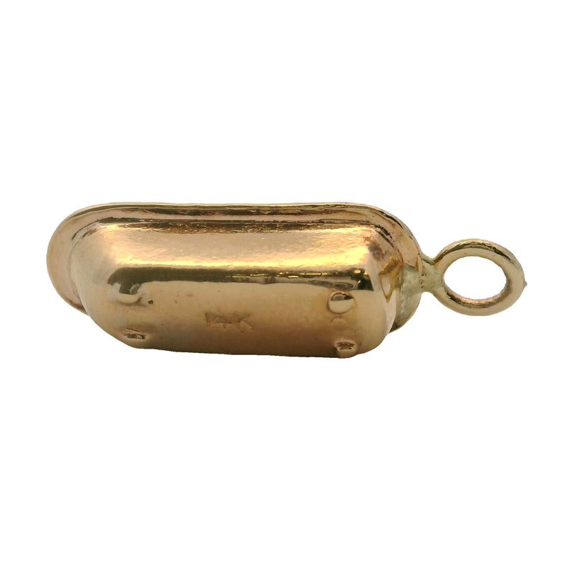 Vintage Solid 14kt Yellow Gold 3D Detailed Bathtub Charm