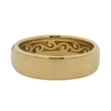 Neil Lane Solid 14kt Yellow Gold Scrollwork Black Diamond 6.4mm Men's Band Ring Size 10
