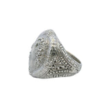 Sarda 925 Sterling Silver Swirl Pattern Oval Framed Ring Size 7