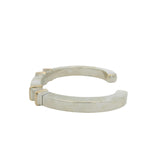 Michel Plumail Solid 925 Sterling Silver Artisan Modernist 4 Gold Bar Accent Cuff Bracelet 6"