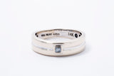 Vera Wang Love Collection Groove 6mm Wedding Band 14K 585 White Gold Ring Size 9