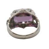 Shin Brothers 14kt White Gold 9ct Amethyst Floral Sculptural Statement Ring Size 7