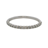 14kt White Gold and Diamond 1.6mm Stackable Wedding Band Ring Size 7