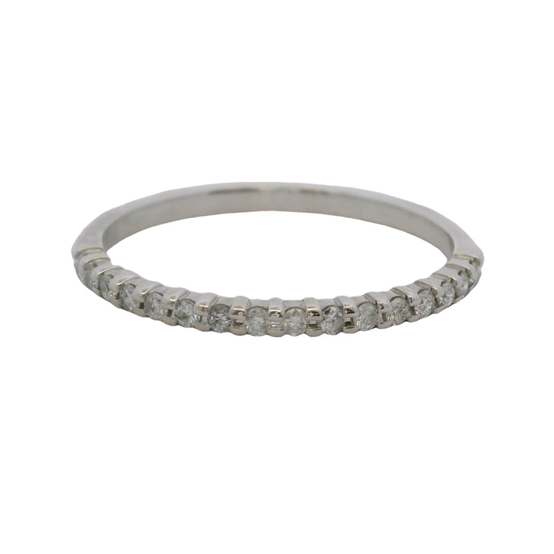 14kt White Gold and Diamond 1.6mm Stackable Wedding Band Ring Size 7