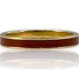 Imperial Gold Co Solid 14kt Yellow Gold and Orange Enamel Stackable 3mm Band Ring Size 10 Made In Mexico