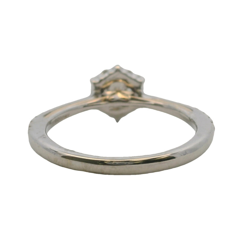 Enchanted Disney Tinkerbell Collection 2-Tone Gold Halo Diamond Engagement Ring Size 6.75
