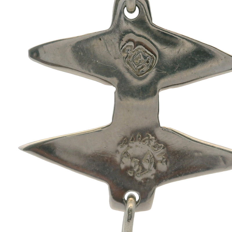 Vintage Mexican 925 Sterling Silver Modernist Taxco Fish Bone Skeleton Pendant