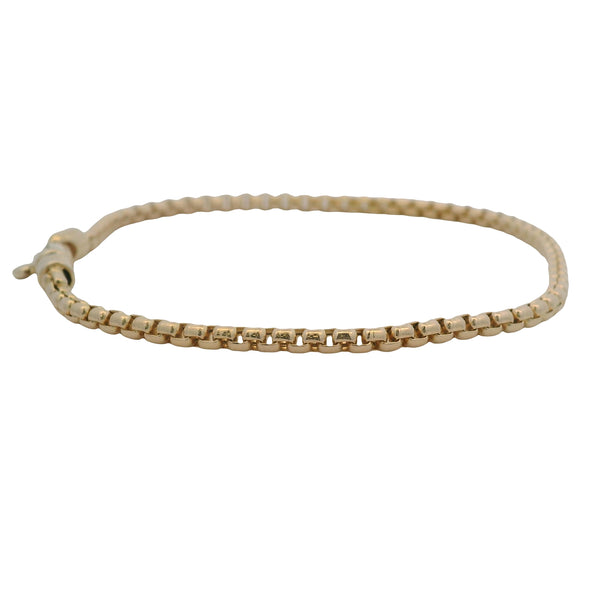 Mejuri Solid 14kt Yellow Gold 2.5mm 7" Dainty Round Box Chain Bracelet