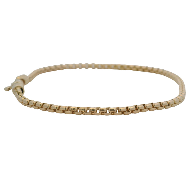 Mejuri Solid 14kt Yellow Gold 2.5mm 7" Dainty Round Box Chain Bracelet