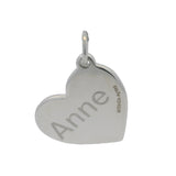 Retired Tiffany & Co Solid 925 Sterling Silver Heart Pendant Engraved "Anne" "Mom"