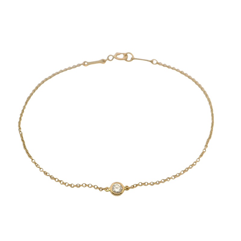 Vintage Tiffany & Co Elsa Peretti 18k Diamonds By The Yard Single Diamond Bracelet 7"